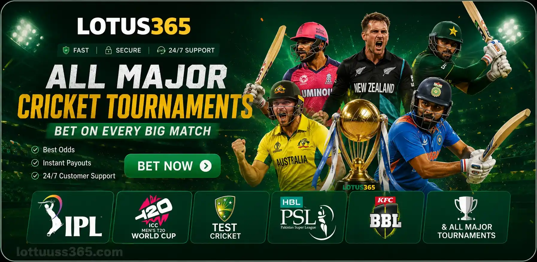 Cricket betting on Lotus365