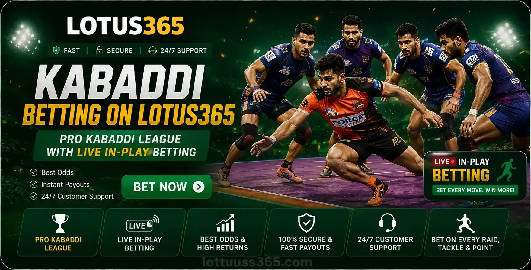 Kabaddi betting on Lotus365