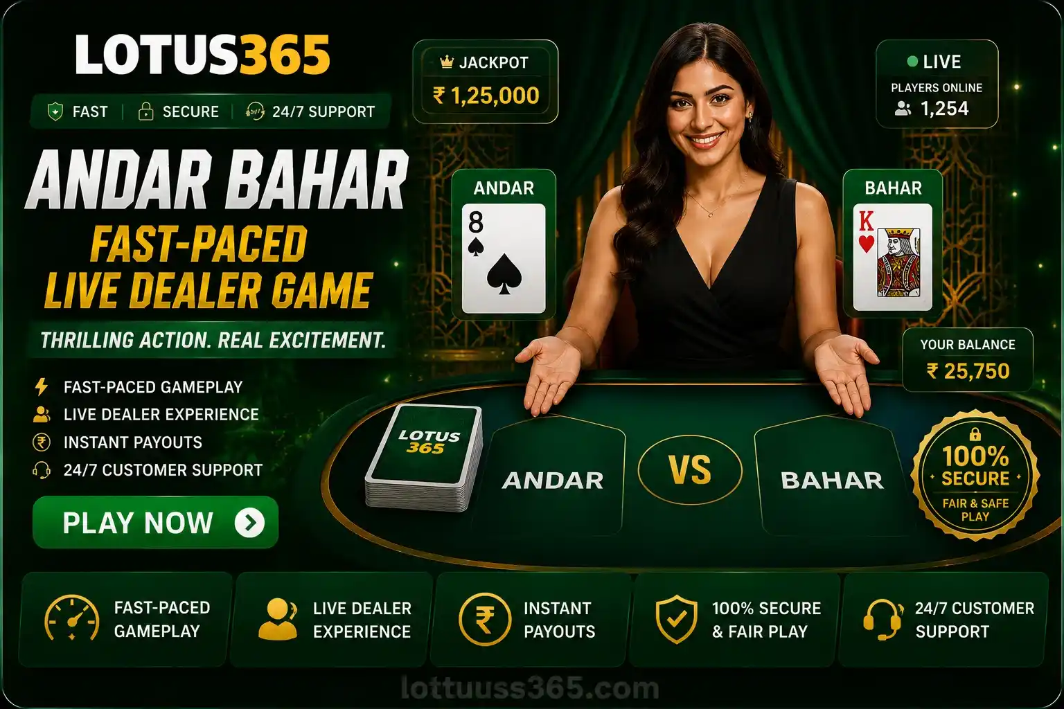 Andar Bahar casino game on Lotus365