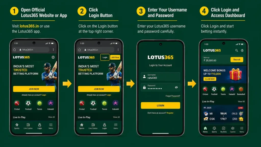 How to Login to Lotus365 — Step by Step